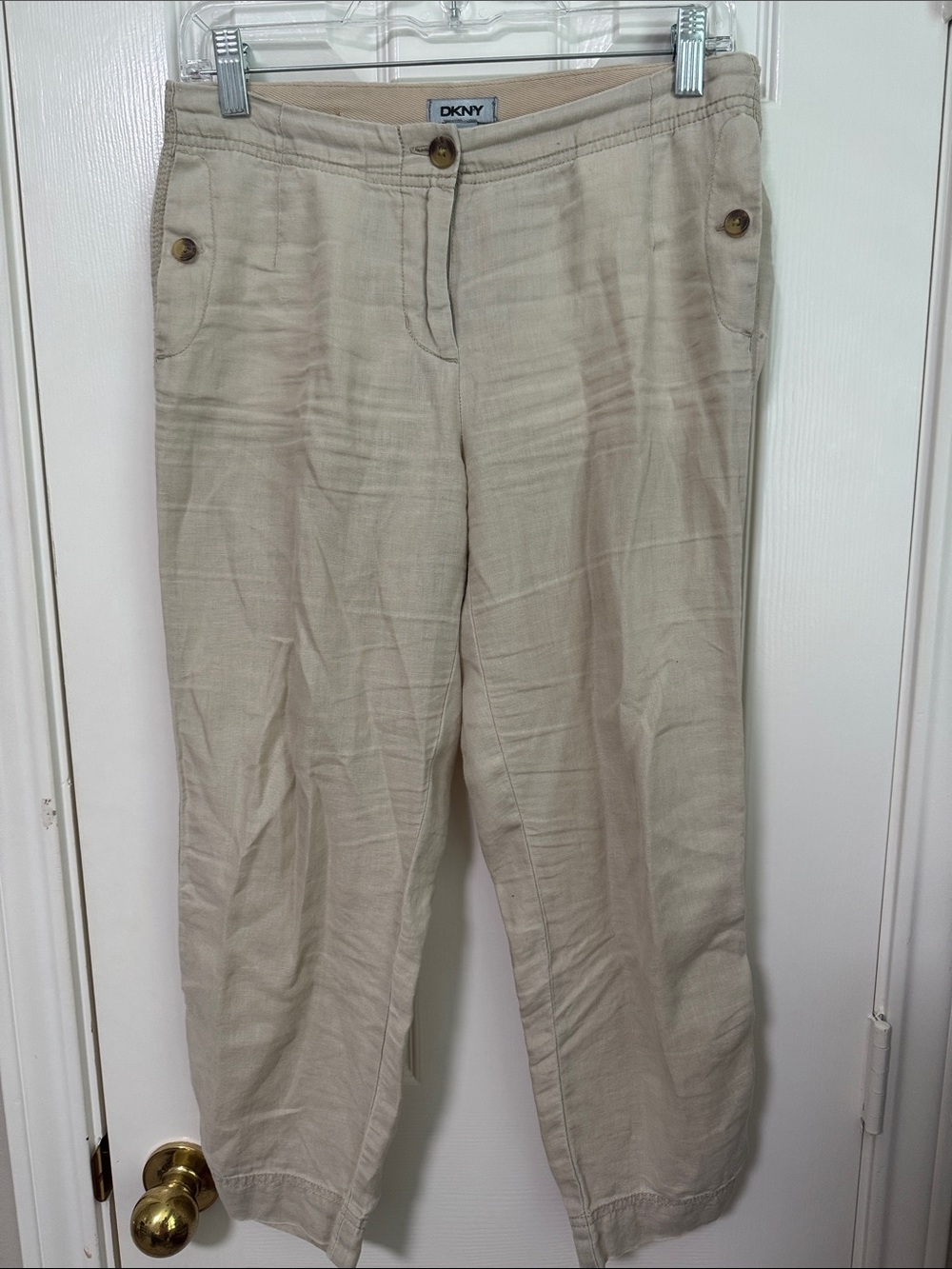DKNY Women’s Light Beige Casual Chinos